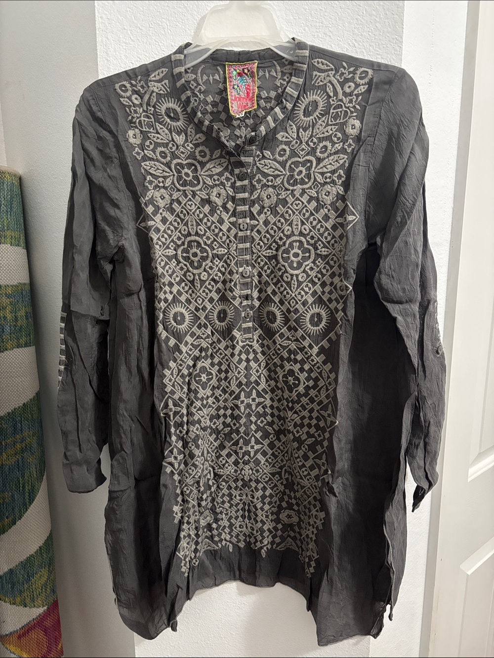 Johnny Was Embroidered Gray Women's Tunic